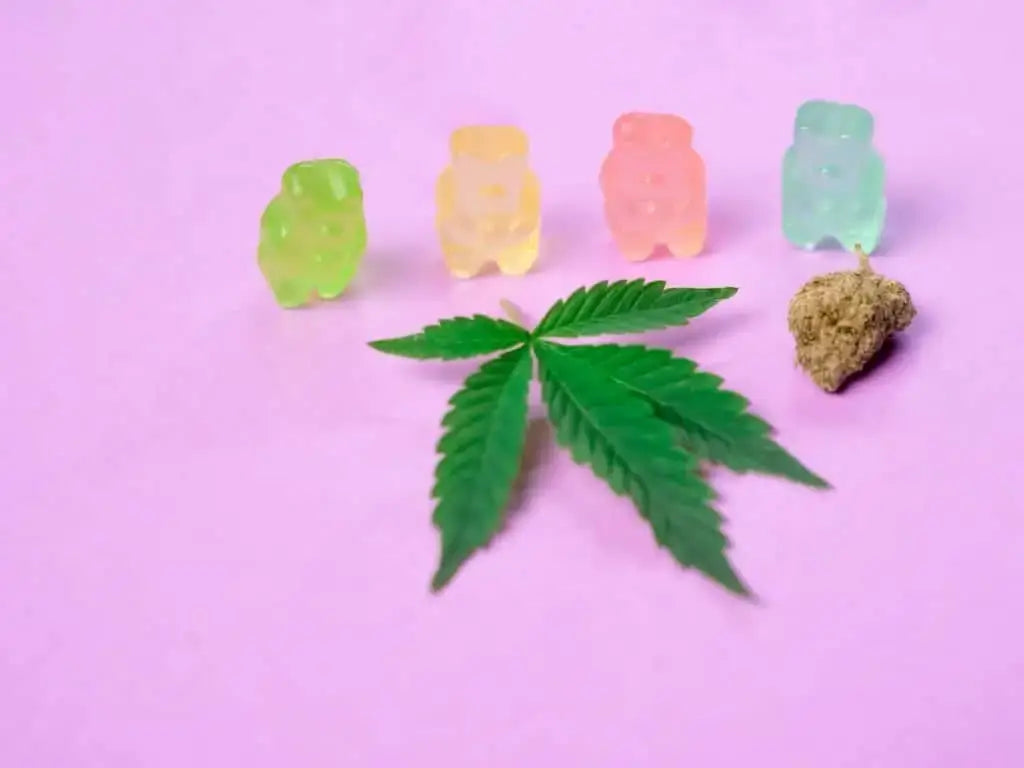 gummies and cannabis leaf