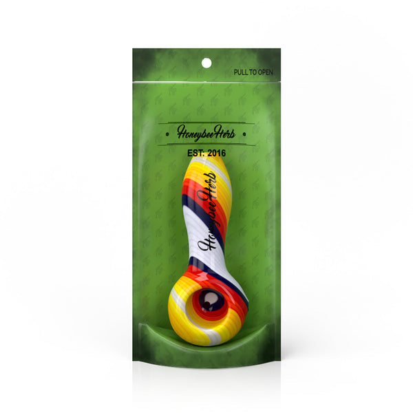 Vibrant  Linework Twist Spoon Pipe