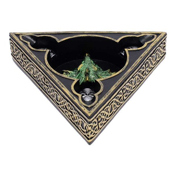 GREEN TRI-HEAD DRAGON ASHTRAY