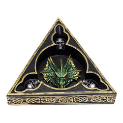 GREEN TRI-HEAD DRAGON ASHTRAY
