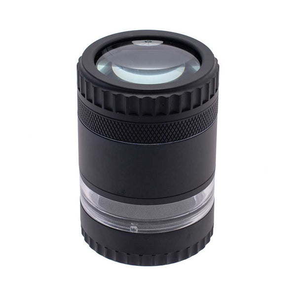 GRINDER WITH MAGNIFYING LID