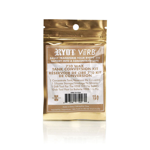 RYOT® 710 WAX TANK CONVERSION KIT, W/TANK, SILICONE STORAGE, & DAB TOOL FOR VERB 510 FLIP BATTERY - NEW