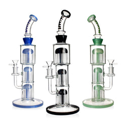 Hittn Triple Tree Perc Bent Neck Dab Rig