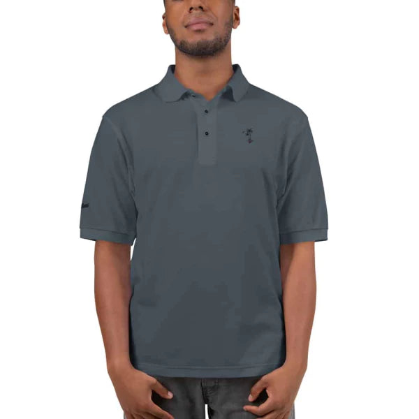 Premium Golf Polo-Steel Grey full