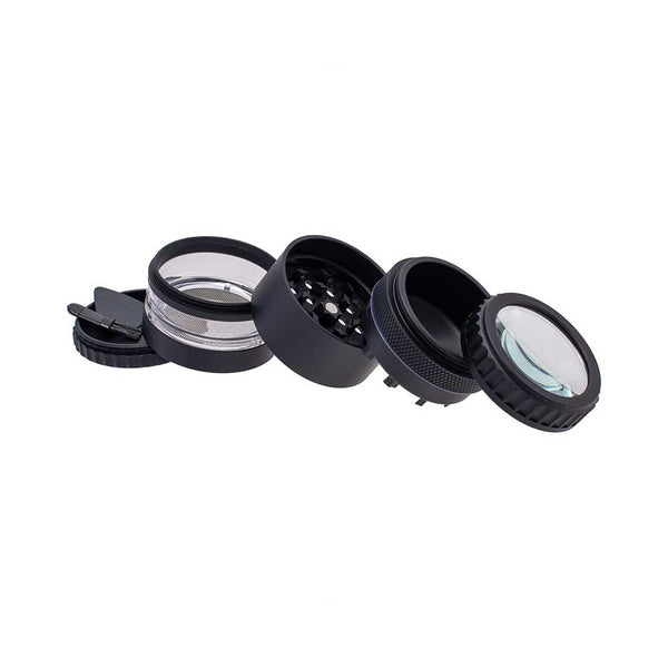 GRINDER WITH MAGNIFYING LID