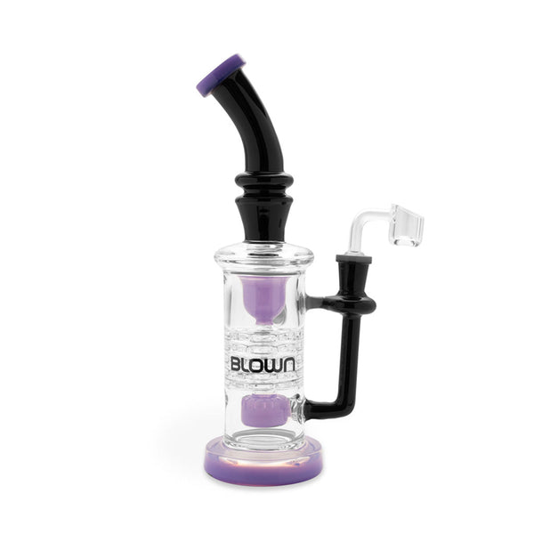 BLOWN Glass Goods ZETA 12in Rig w/ 5-Stack Plate Perc + Recycler & Drum Perc
