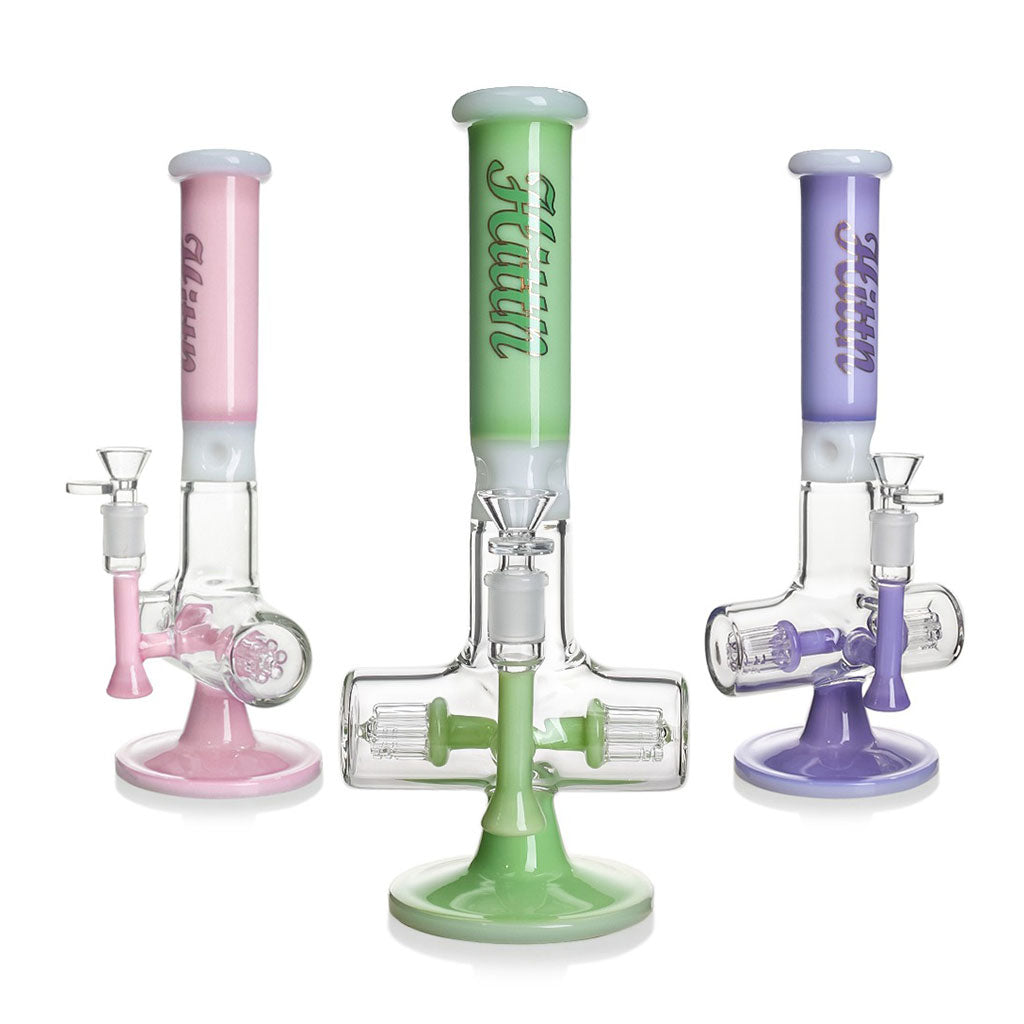 Bong de doble percolador de árbol de 6 brazos HITTN