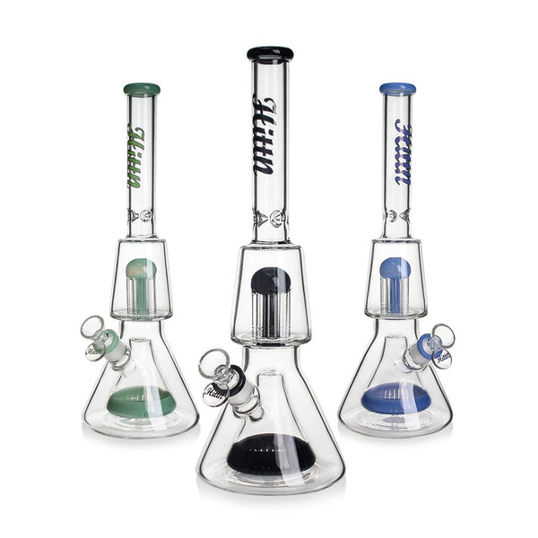 HITTN 8-ARM TREE & PYRAMID DOUBLE PERC BEAKER BONG