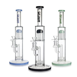 HITTN DOUBLE CHAMBER SHOWERHEAD & TREE ARM PERC STRAIGHT BONG