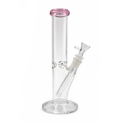 STRAIGHT TUBE BONG WITH ICE CATCHER AND ROUND BASE