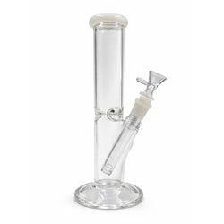 STRAIGHT TUBE BONG WITH ICE CATCHER AND ROUND BASE