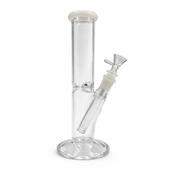 STRAIGHT TUBE BONG WITH ICE CATCHER AND ROUND BASE