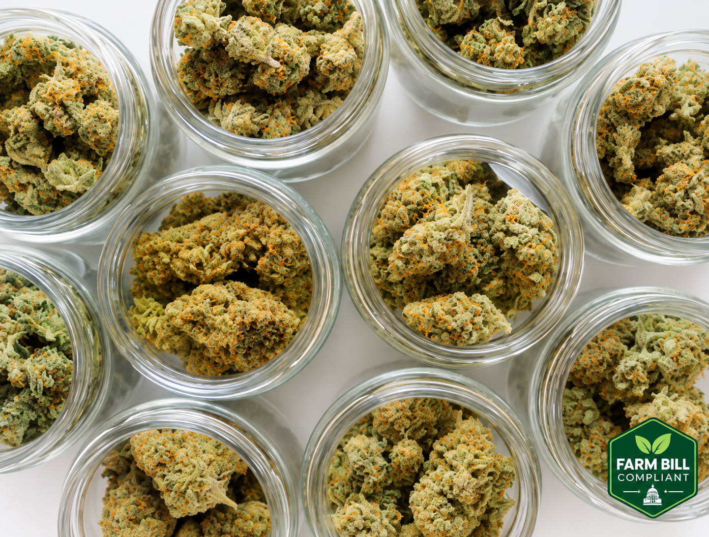 Jars of hemp-derived flower